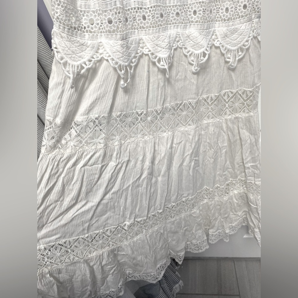 Stellah White Crochet & Lace Dress- M - Picture 3 of 3